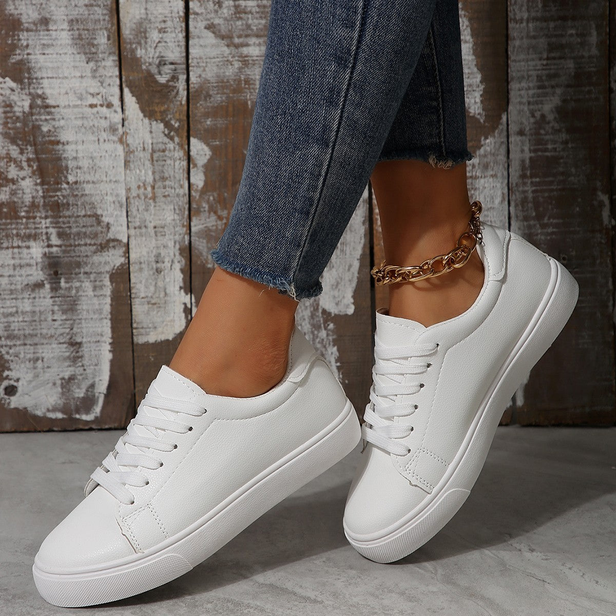 Vita Sneakers Dam – Bekväma & Stilrena Low-Top Skor