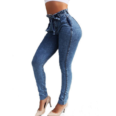 Jeans med knytskärp för kvinnor – trendiga & bekväma