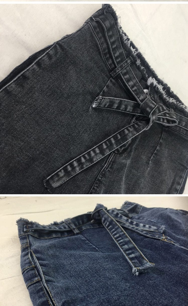 Jeans med knytskärp för kvinnor – trendiga & bekväma