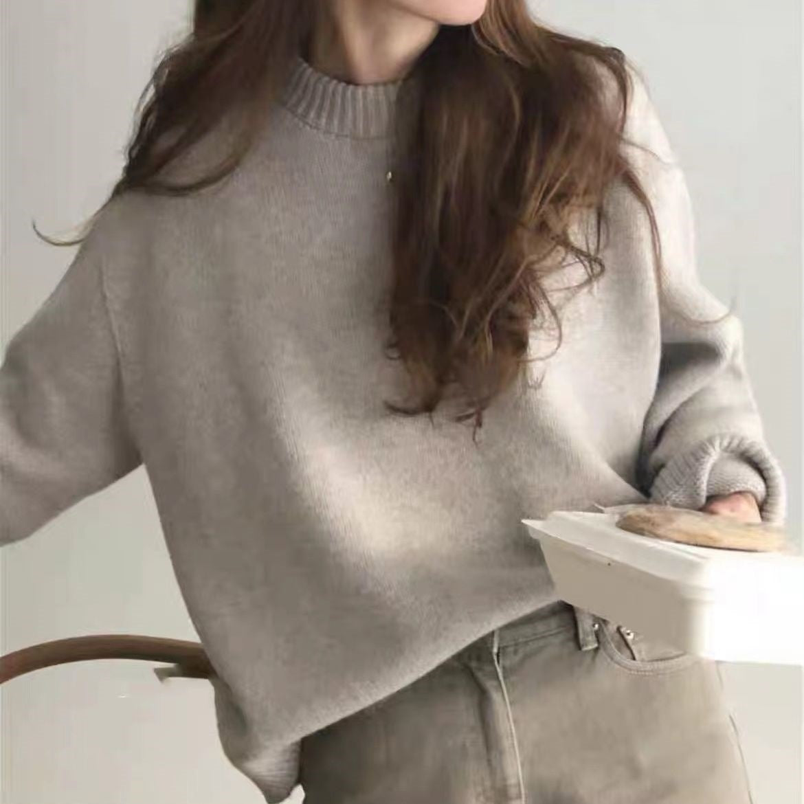 Mjuk Oversize Tröja i Minimalistisk & Tidlös Design
