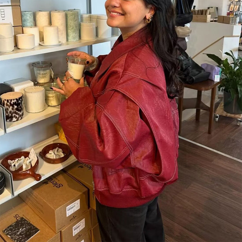 Damjacka med dragkedja – oversized jacka i trendig design