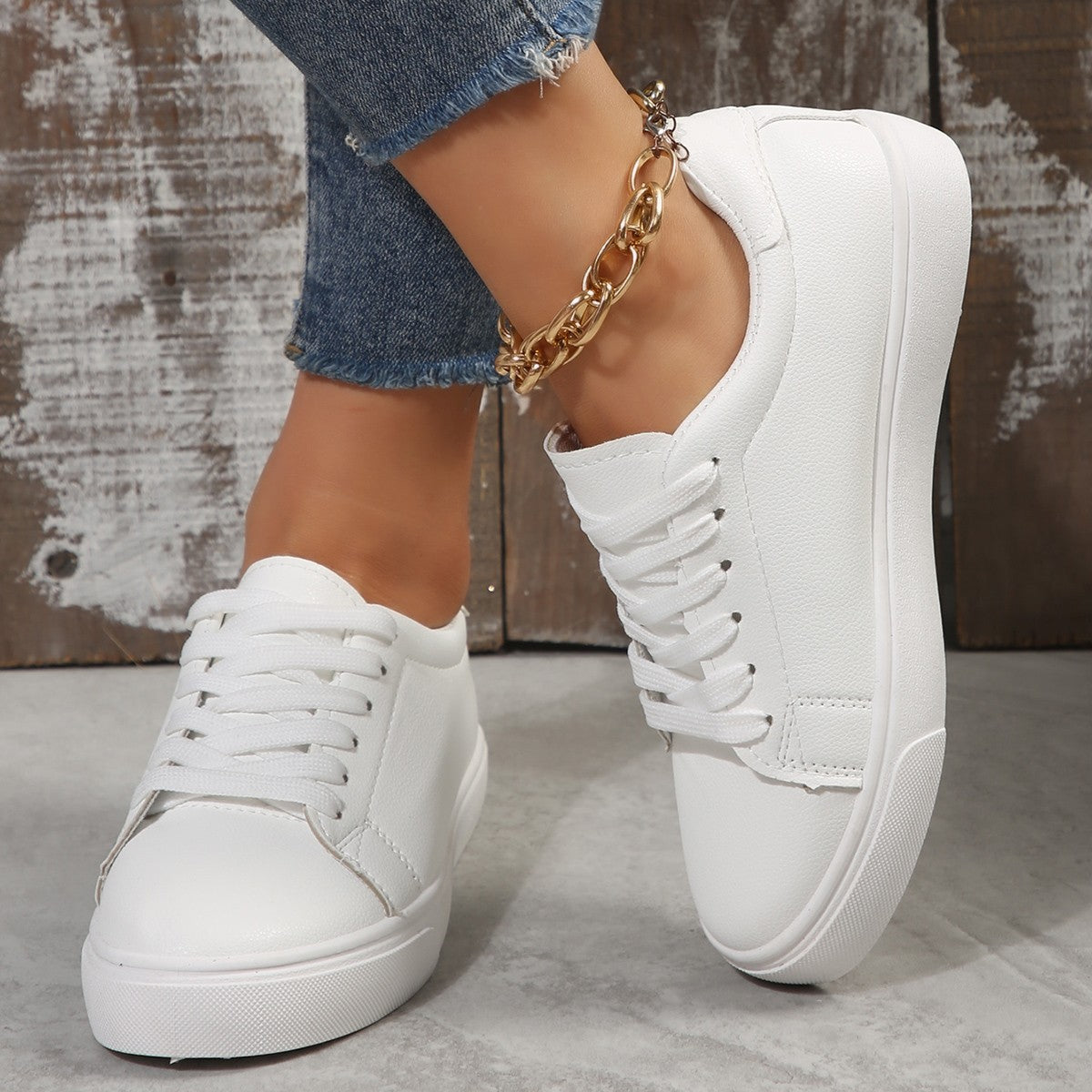 Vita Sneakers Dam – Bekväma & Stilrena Low-Top Skor