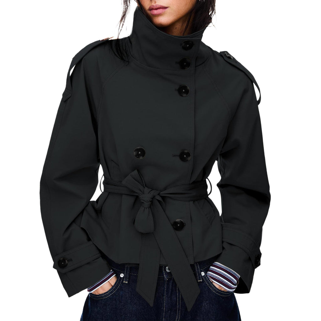 Trenchcoat för Dam med Knappar och Midjeband – Elegant & Figurformande
