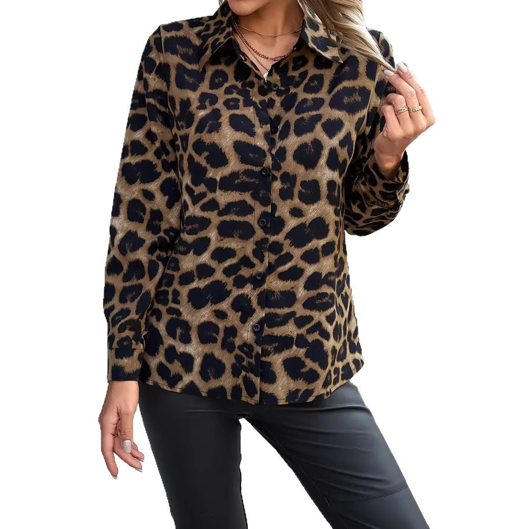 Leopardmönstrad blus - Trendig & Elegant