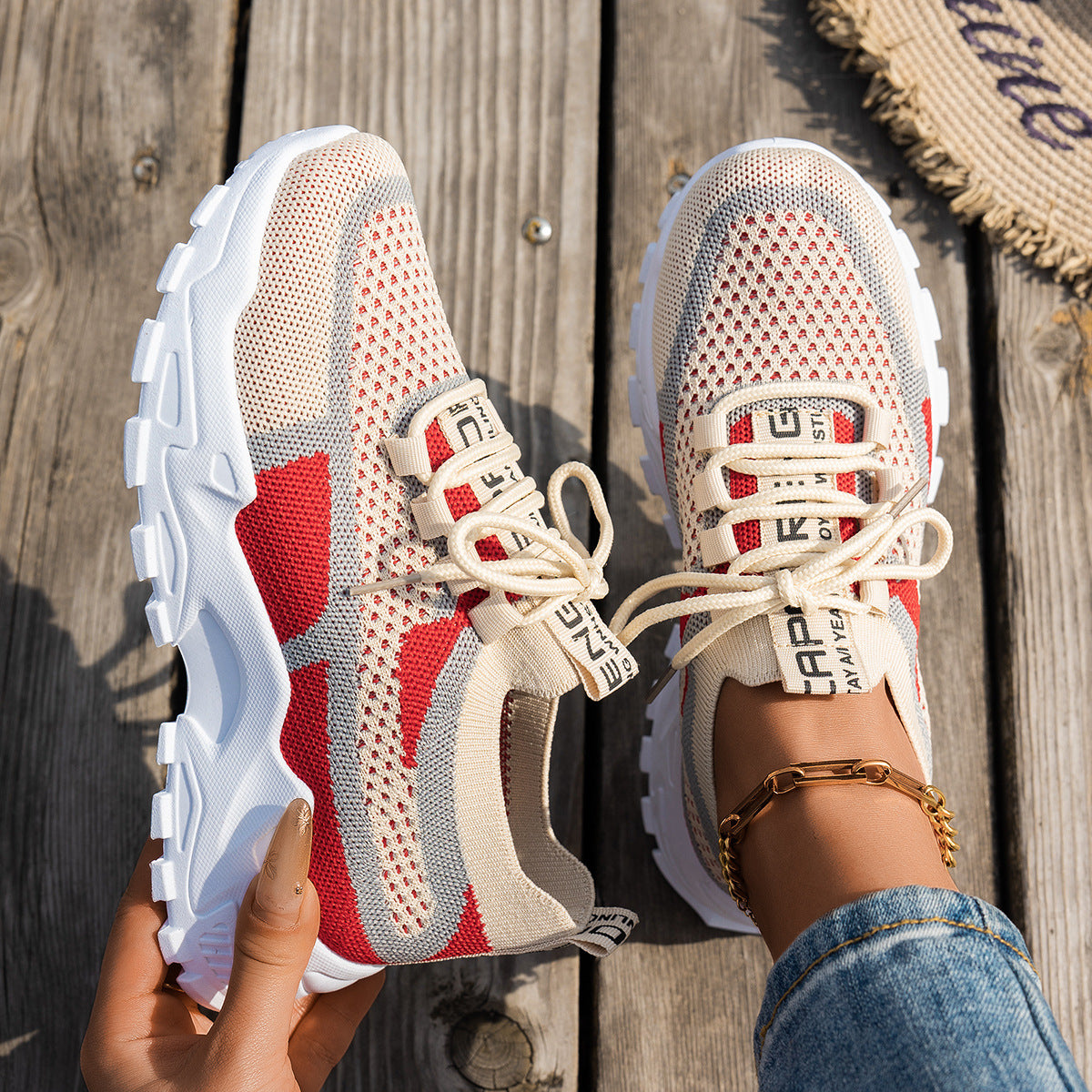 Sneakers Dam – Flyknit Andningsbara Löparskor & Vardagsskor