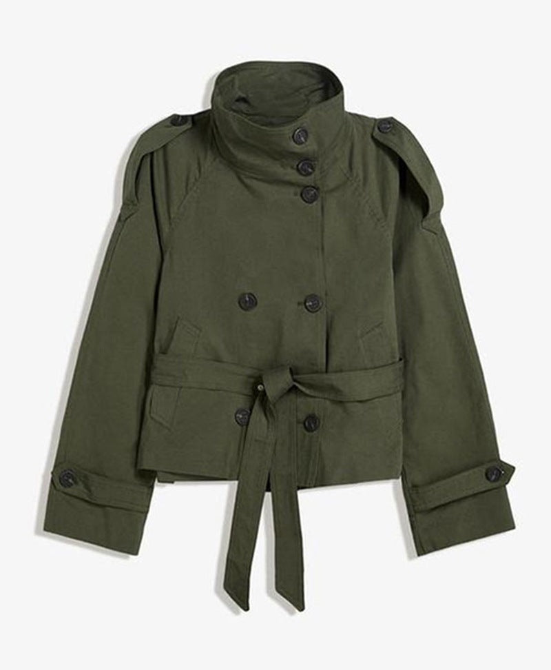 Trenchcoat för Dam med Knappar och Midjeband – Elegant & Figurformande