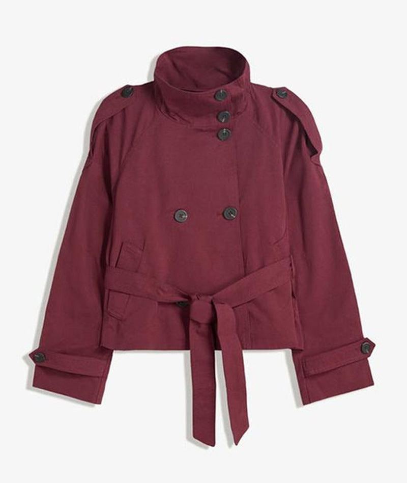 Trenchcoat för Dam med Knappar och Midjeband – Elegant & Figurformande