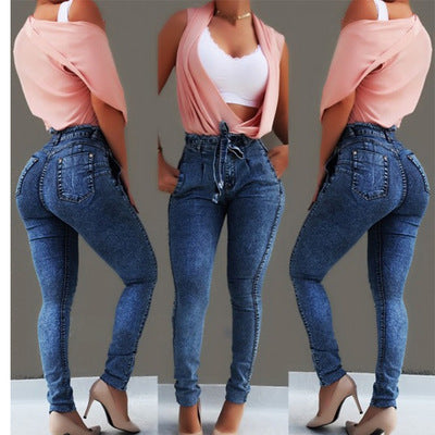 Jeans med knytskärp för kvinnor – trendiga & bekväma