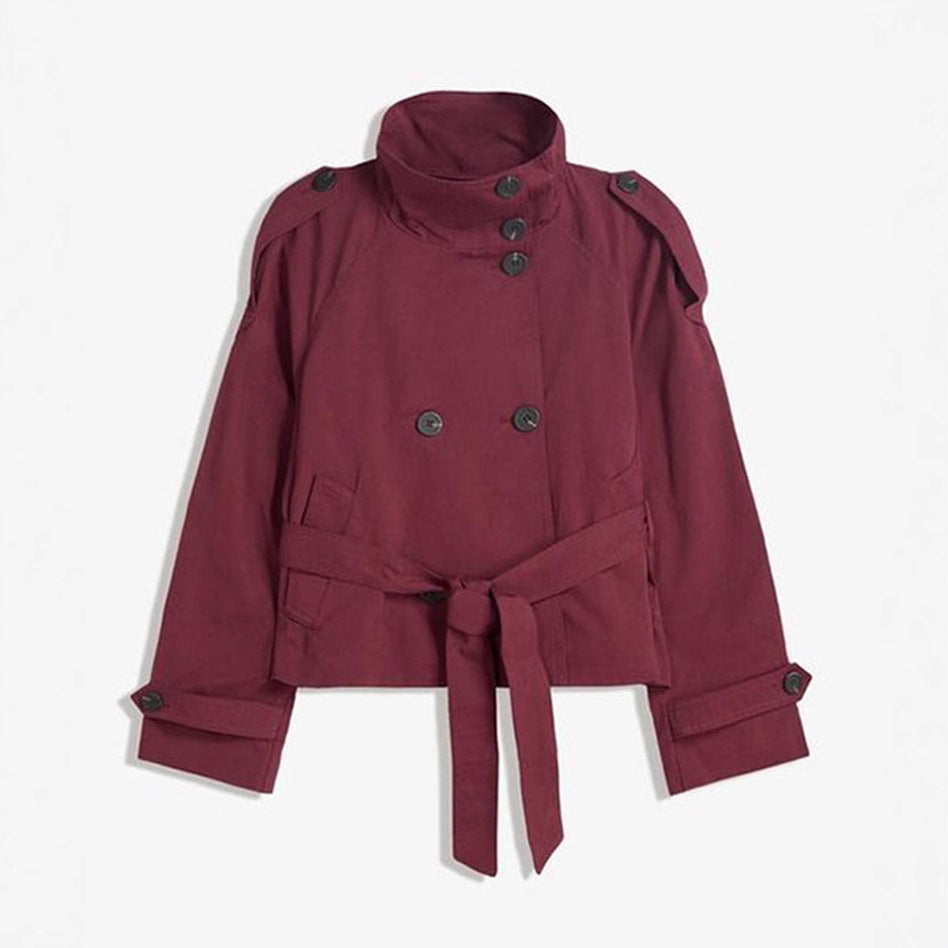 Trenchcoat för Dam med Knappar och Midjeband – Elegant & Figurformande