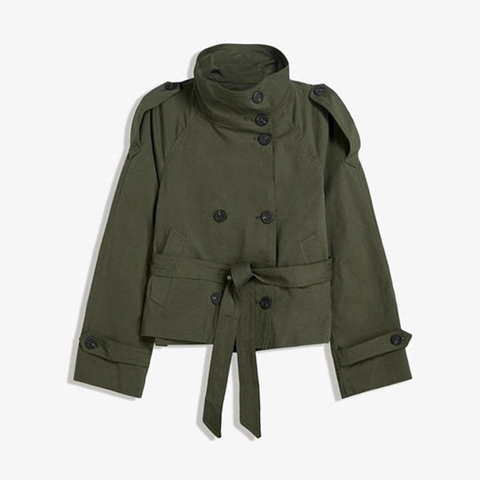 Trenchcoat för Dam med Knappar och Midjeband – Elegant & Figurformande