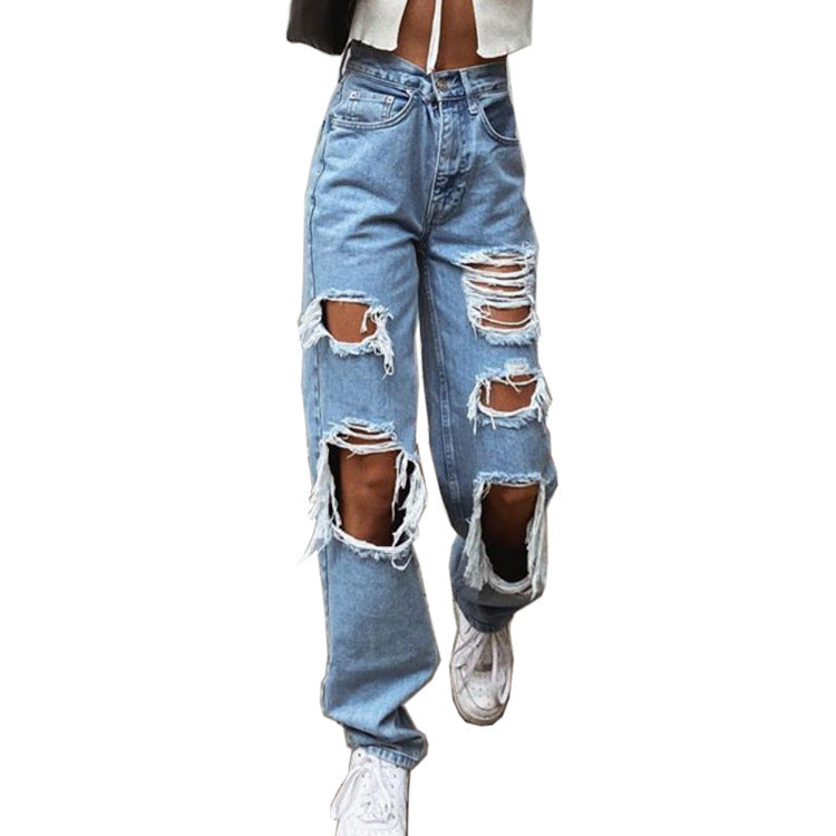 Retro Jeans Dam – Hög Midja, Vida Ben & Trendig High-Street Stil