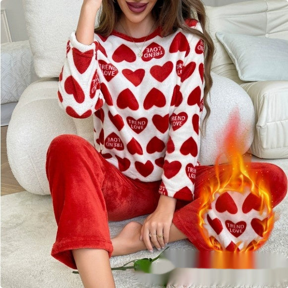 Tjock Flanellpyjamas – Varm & Supermjuk Långärmad Pyjamas set för Vinter