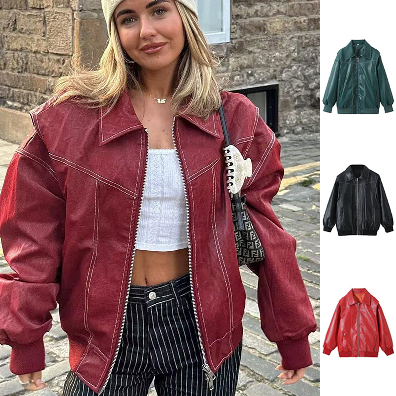 Damjacka med dragkedja – oversized jacka i trendig design
