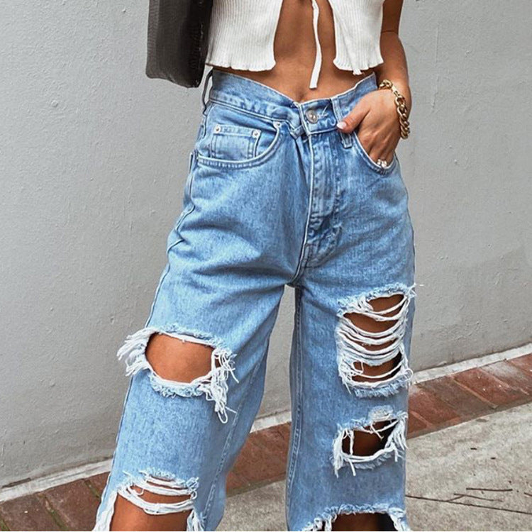 Retro Jeans Dam – Hög Midja, Vida Ben & Trendig High-Street Stil