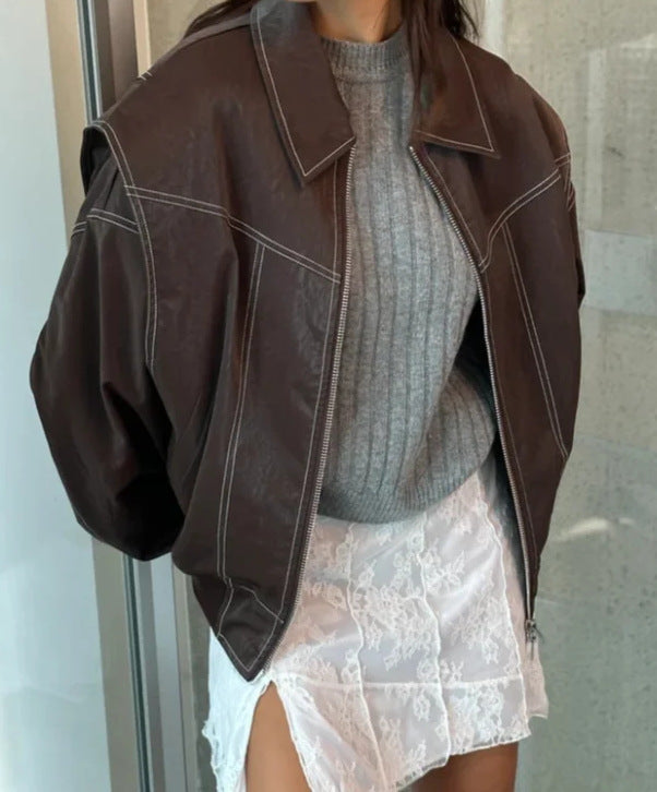 Damjacka med dragkedja – oversized jacka i trendig design